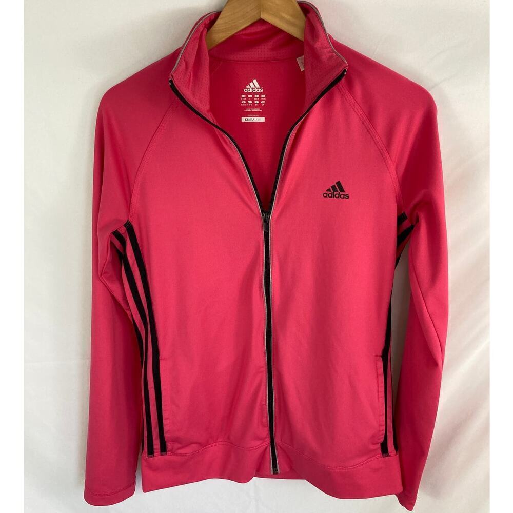 Adidas Climalite Pink Full Zip Sweatshirt Size Small